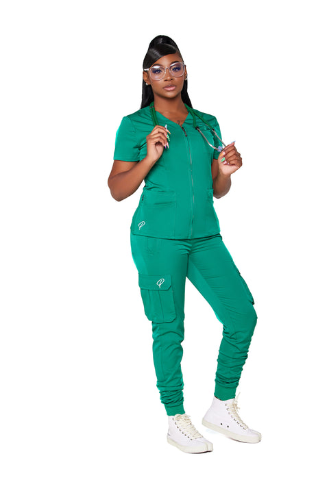 Hunter Green Scrub Set